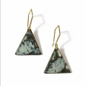 •blue marbled clay earrings•